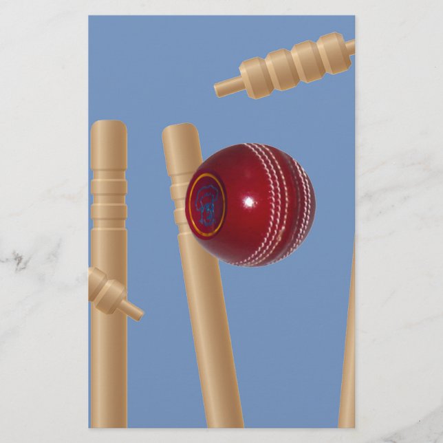 Cricket Ball und Stumps, (Vorderseite)