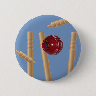 Cricket Ball und Stumps, Button