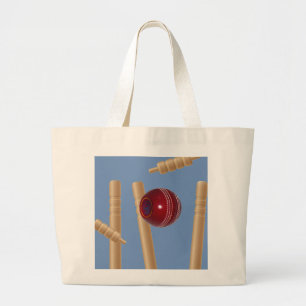 Cricket Ball und Stumps, Jumbo Stoffbeutel