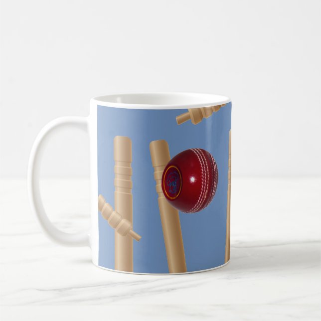 Cricket Ball und Stumps, Tasse (Links)