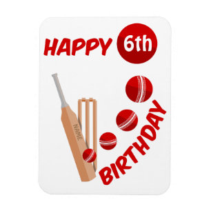 Cricket Bat and Ball Kindergeburtstag Magnet