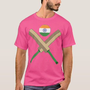 Cricket Bat Cricket Ball Indische Flagge Indien Cr T-Shirt