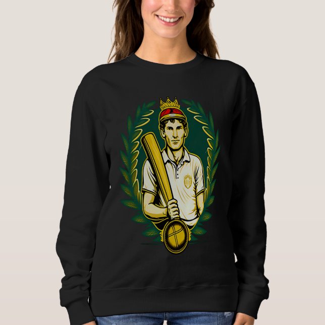 Cricket Bat King Cricket Player Sweatshirt (Vorderseite)