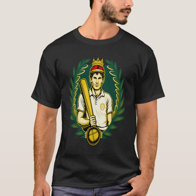 Cricket Bat King Cricket Player T-Shirt (Vorderseite)