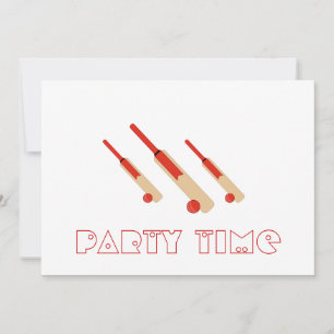 Cricket Bats and Balls Party Zeiteinladung Einladung