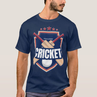Cricket Bats with ball and written text T-Shirt
