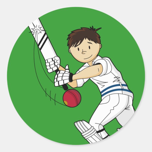 Cricket Batsman Sticker (Vorderseite)