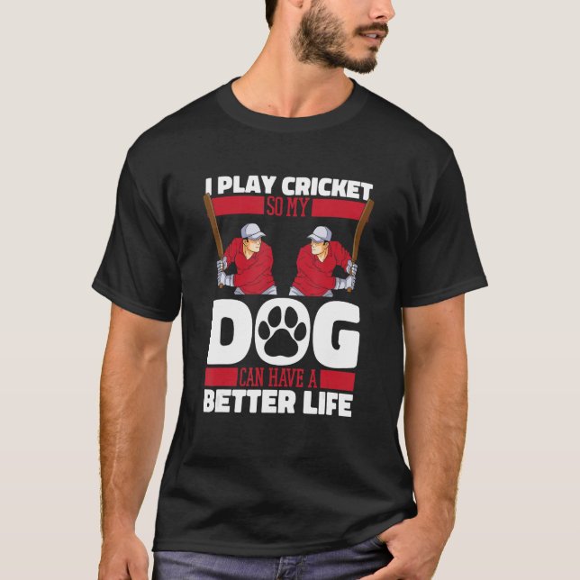 Cricket Batsman Umpire  Cricketing Bowler Crickete T-Shirt (Vorderseite)