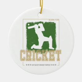 Cricket Batsman Vintag Pitcher Player Coach Keramik Ornament