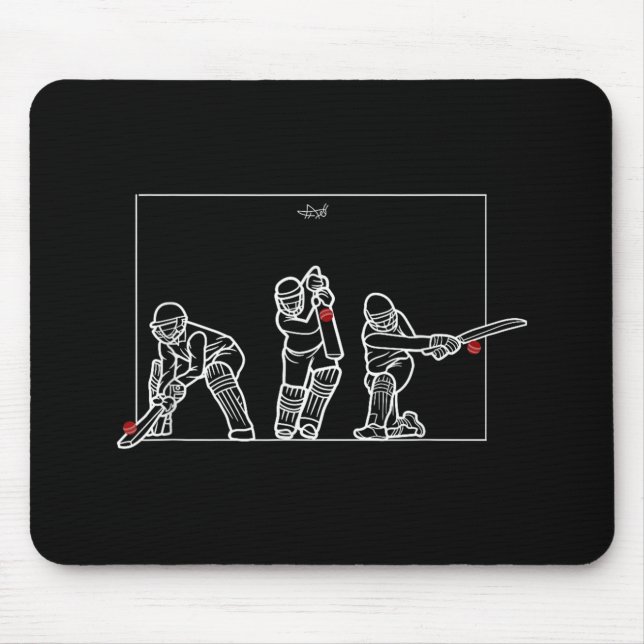 Cricket Batting Funny Cricket Fan Gift Cricket  Mousepad (Vorne)