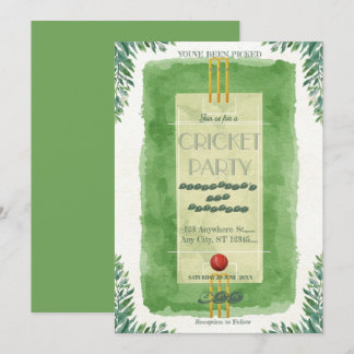 Cricket Birthday Party Sports Invitation Einladung