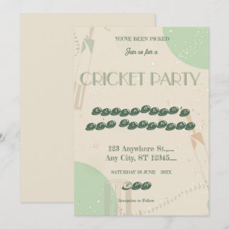 Cricket Birthday Party Sports Invitation Einladung