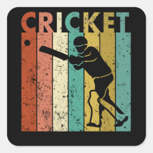 Cricket Bowler Bat Cricketgeschenk Quadratischer Aufkleber