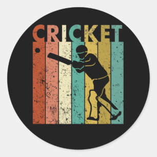 Cricket Bowler Bat Cricketgeschenk Runder Aufkleber