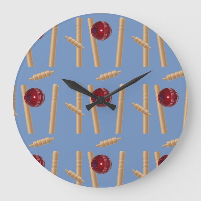 Cricket-Bowling    Große Wanduhr (Vorderseite)