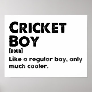 Cricket Boy Funny Dictionary Definition Poster
