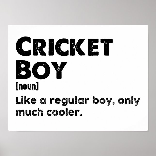 Cricket Boy Funny Dictionary Definition Poster (Vorne)