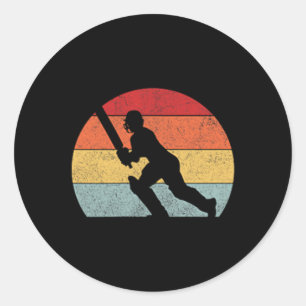 Cricket Cricketspieler Cricketspieler Männer Fraue Runder Aufkleber