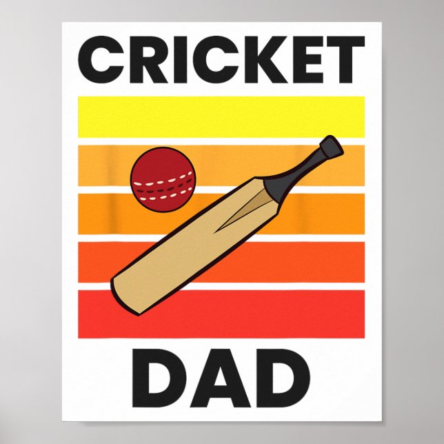 Cricket Dad Funny Cricket Father  Poster (Vorne)