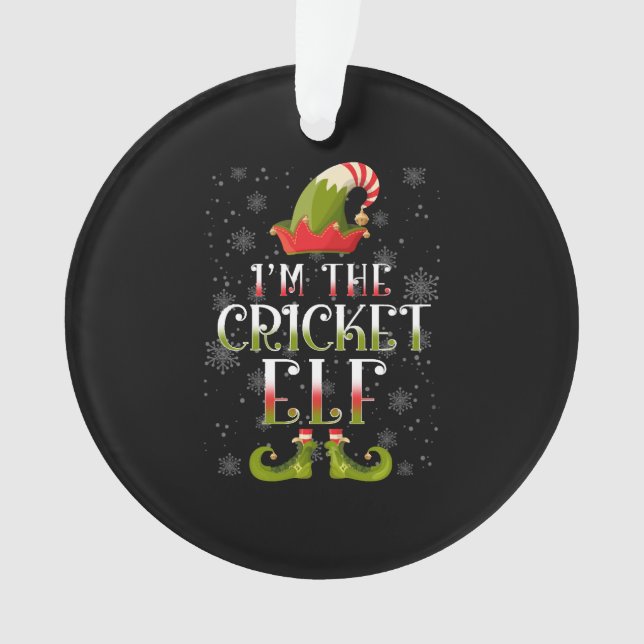 Cricket Elf Weihnachten Ornament (Vorderseite)