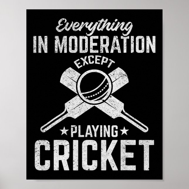Cricket - Everything In Moderation Except Playing  Poster (Vorne)