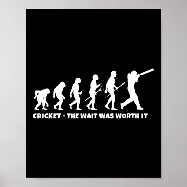 Cricket Evolution For Cricket Sports Player Funny  Poster (Vorne)