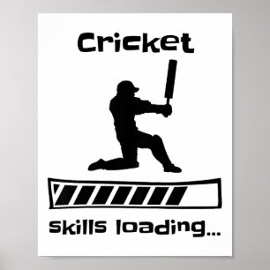 Cricket-Fähigkeiten von Kindern werden geladen Lus Poster