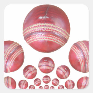 Cricket-Fan-Shirt mit Cricketball-Muster Quadratischer Aufkleber