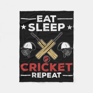 Cricket-Fans Cricket-Liebhaber Essen Schlafen Cric Fleecedecke