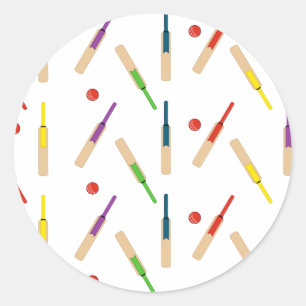 Cricket-Fledermäuse/ Bälle-Aufkleber Runder Aufkleber