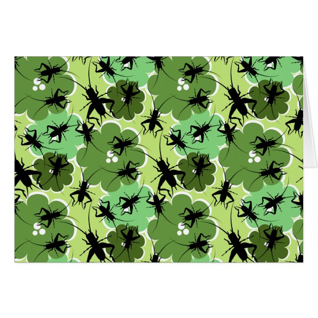 Cricket Floral Pattern Grün + Schwarz (Vorderseite (Horizontal))