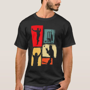 Cricket für Cricketer Batsman Bowler Retro Cric T-Shirt