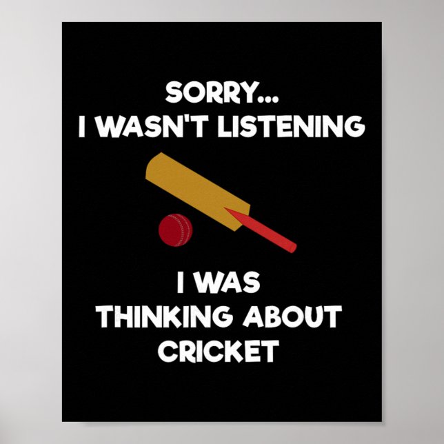 Cricket Game - Funny Listening - T  Poster (Vorne)