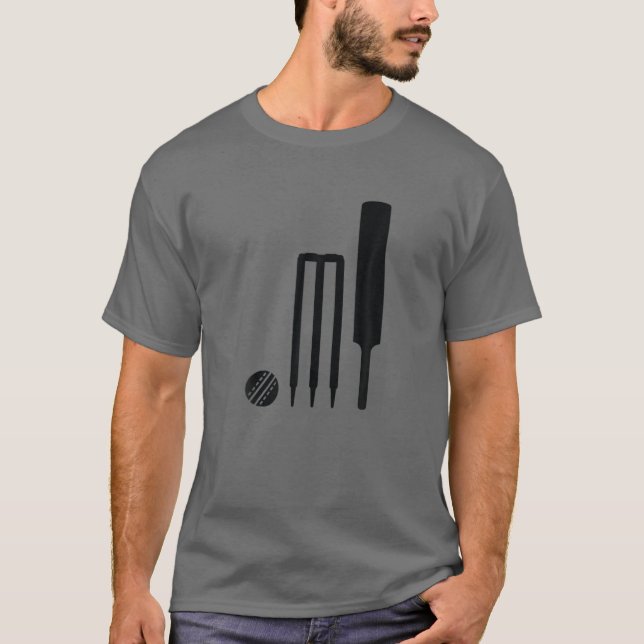 Cricket Game Funny Listing Bat T-Shirt (Vorderseite)