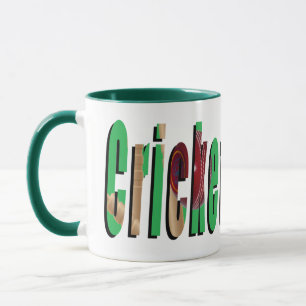 Cricket Game Logo, Green Combo Coffee Tasse. Tasse
