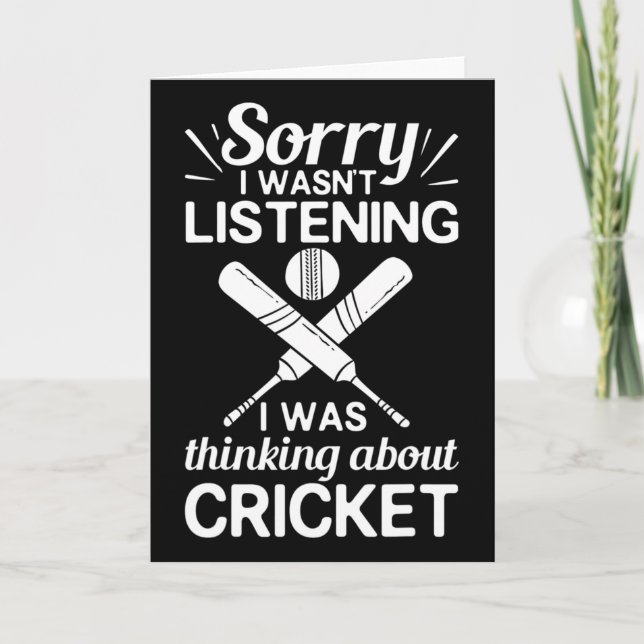Cricket Game Player Ll T Coach Cricketer  Karte (Vorderseite)