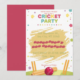 Cricket-Geburtstagsfeier Sport-Einladung Einladung
