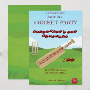 Cricket-Geburtstagsfeier Sporteinladung Einladung