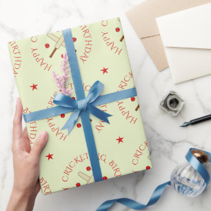 Cricket-Geburtstagsstern Geschenkpapier
