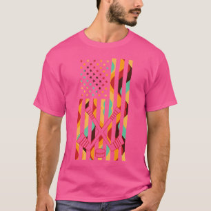Cricket Gefärbte Krawatte American Flag Cricket Sp T-Shirt