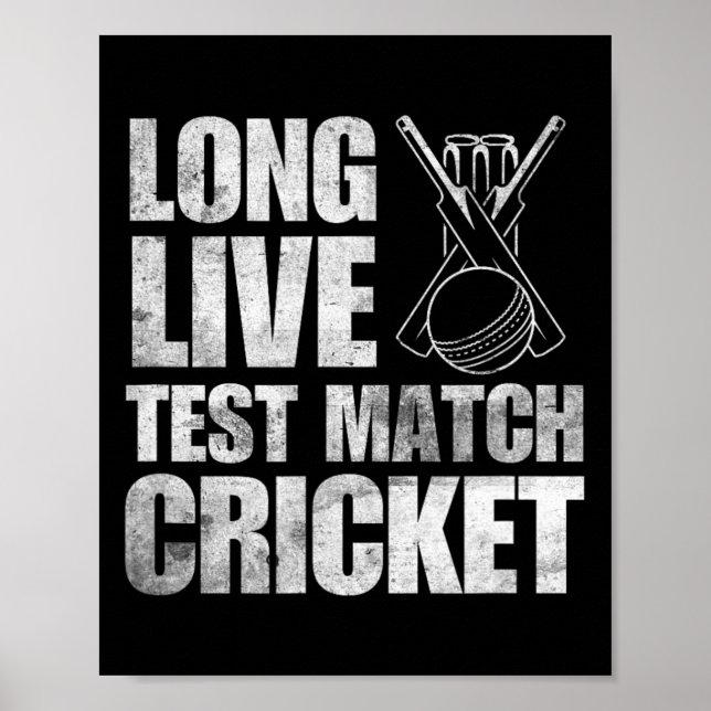 Cricket-Geschenke Test Cricket Cricketer Indien En Poster (Vorne)