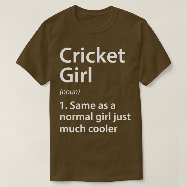 Cricket Girl Definition T-Shirt (Design vorne)