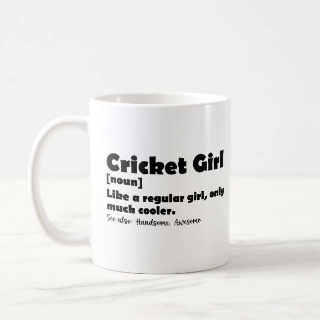 Cricket Girl Funny Definition Cricket Lover Kaffeetasse (Links)