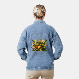 Cricket Gold Emblem Damen-Denimjacke Sport Ins Jeansjacke