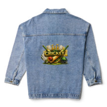 Cricket Gold Emblem Damen-Denimjacke Sport Ins