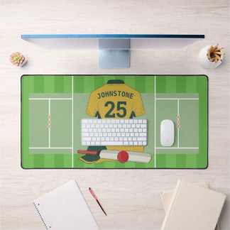 Cricket gold / Green Club Fan/Spieler Schreibtischunterlage