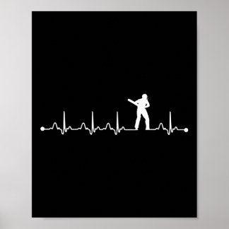 Cricket-Herzschlag Ekg-Puls für Cricket-Spieler Poster