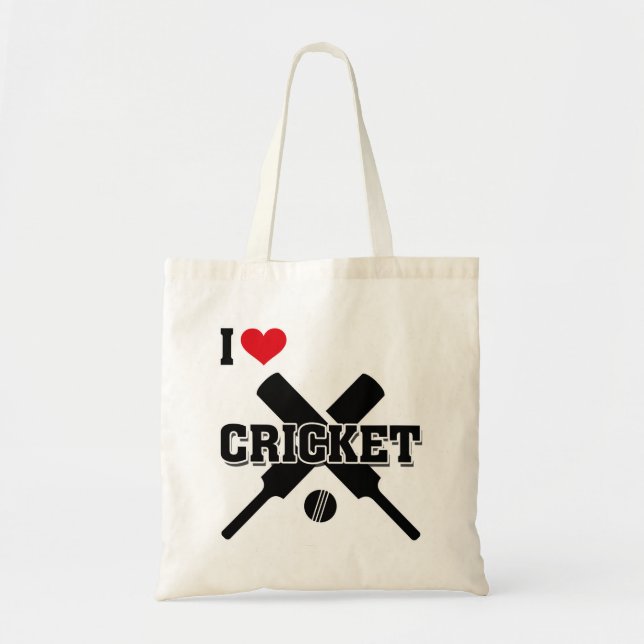 Cricket, I Liebe Cricket Tragetasche (Vorne)