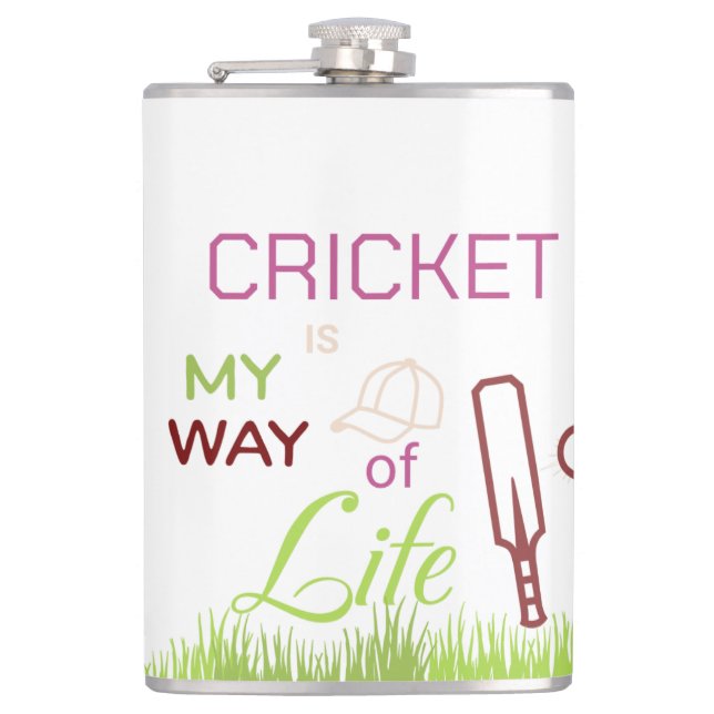 Cricket in my life flachmann (Vorderseite)