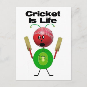 Cricket ist das Leben Postkarte